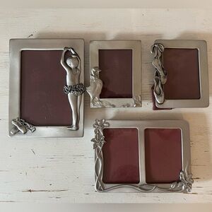 Vintage Seagull Pewter Frame Set